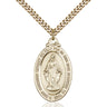 14kt Gold Filled Miraculous Medal Necklace Medium Size 1 1/8 x 5/8 inches with 24 inch Chain by Bliss