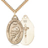 Gold Filled St. John Paul II patron saint medal necklace 1 1/8 x 3/4 inches with 24 inch chain by Bliss