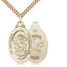 14kt Gold Filled St. Michael National Guard Medal Necklace 1 1/8 x 5/8 inch with 24 inch Chain by Bliss