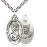 Sterling silver St. Christopher Coast Guard medal necklace with 24 inch chain, handcrafted by Bliss