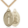 Large 14kt Gold Filled Cross Army Pendant Necklace 1 1/4 x 5/8 inches with 24 inch chain by Bliss