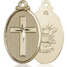 14kt Solid Gold Large Cross Navy Medal Pendant 1 1/4 x 5/8 inches handcrafted by Bliss