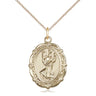 14kt Gold Filled St. Christopher Patron Saint Medal Necklace 7/8 x 5/8 inches with 18 inch chain by Bliss