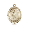 14kt Solid Gold Miraculous Medal Pendant 7/8 x 5/8 inches handcrafted by Bliss