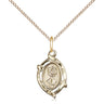 14kt Gold Filled Small St. Christopher Patron Saint Medal Necklace 5/8 x 3/8 with 18 inch Curb Chain by Bliss