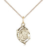 14kt Gold Filled Small Guardian Angel Necklace 5/8 inch pendant with 18 inch curb chain by Bliss