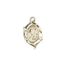 14kt Solid Gold Small Guardian Angel Medal Pendant 5/8 inch by Bliss Manufacturing