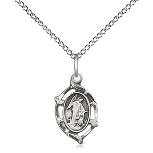 Collar de Plata Esterlina Pequeño Ángel Guardián | Medalla de 1.5 cm x 1 cm | Cadena de 45 cm | Hecho en EE. UU. por Bliss