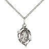 Small Sterling Silver Guardian Angel Medal Necklace 5/8 x 3/8 inches with 18 inch chain handcrafted by Bliss