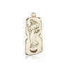 Large 14kt solid gold Our Lady of Mental Peace medal pendant 1 3/8 x 1/2 inches by Bliss Manufacturing