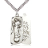 Large Sterling Silver Our Lady of Mental Peace Medal Necklace 1 3/8 inch pendant on 24 inch chain by Bliss
