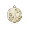 14kt Solid Gold St Christopher Medal Pendant 3/4 inch Medium Bliss USA Handcrafted
