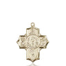 14kt Solid Gold Large Catholic 5-Way Medal Pendant 1 1/4 x 1 handcrafted by Bliss Manufacturing