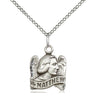 Small Sterling Silver St. Matthew Patron Saint Medal Necklace 5/8 x 1/2 inches 18 inch chain Bliss