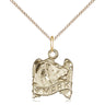 14kt Gold Filled St. Mark Patron Saint Medal Necklace 5/8 x 1/2 inches with 18 inch chain by Bliss