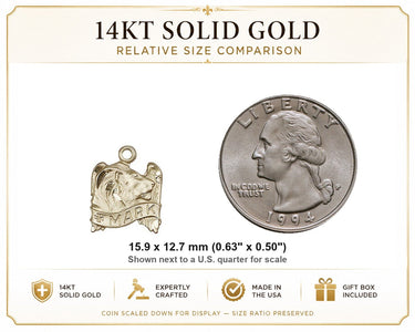 14kt Solid Gold Small St. Mark Medal Pendant | 5/8" x 1/2" | Handcrafted in USA by Bliss
