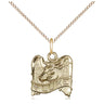 14kt Gold Filled St. Luke patron saint medal necklace with 1/2 inch pendant on 18 inch curb chain, handcrafted in USA by Bliss Manufacturing