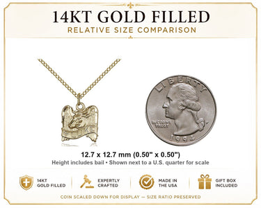 14kt Gold Filled Small St. Luke Patron Saint Medal Necklace | 1/2" x 1/2" | 18" Chain | USA Made by Bliss