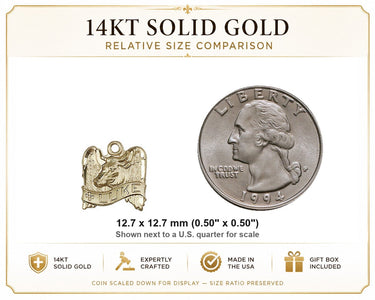 14kt Solid Gold Small St. Luke Medal Pendant | 1/2" x 1/2" | Handcrafted in USA by Bliss
