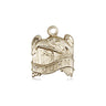 14kt Solid Gold St. John Patron Saint Medal Pendant, 5/8 x 1/2 inches, Small Size, Handcrafted by Bliss USA