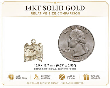 14kt Solid Gold Small St. John Patron Saint Medal Pendant | 5/8 x 1/2 | Handcrafted in USA by Bliss