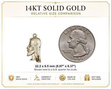 Colgante de Medalla Mediana de San Cristóbal de Oro Sólido de 14kt | 7/8" x 3/8" | Hecho a mano en EE. UU. por Bliss