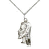 Sterling Silver St. Christopher Catholic patron saint medal necklace 7/8 inch by 3/8 inch pendant 18 inch chain Bliss