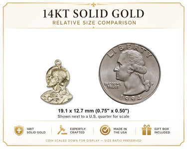 Colgante de oro macizo de 14 quilates con la cabeza de Cristo mediana | 3/4 x 1/2 | Hecho en EE. UU. por Bliss