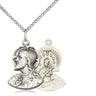 Sterling Silver Head of Christ Pendant Necklace 3/4 x 1/2 inch with 18 inch chain - Bliss USA