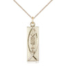 14kt gold filled Jesus fish Ichthus pendant necklace 1-1/8 x 1/4 inch with 18 inch chain by Bliss Manufacturing USA