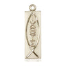 14kt solid gold Jesus fish Ichthus medal pendant 1-1/8 x 1/4 inch handcrafted by Bliss Manufacturing USA