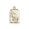 14kt Solid Gold Praying Hands Medal Pendant 7/8 x 1/2 inch by Bliss Manufacturing USA