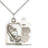 Sterling Silver Medium Praying Hands Pendant Necklace 7/8 inch with 18 inch chain by Bliss