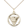 14kt Gold Filled Catholic Holy Spirit pendant necklace with 3/4 inch medal on 18 inch chain handmade by Bliss Manufacturing
