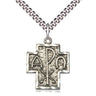 Sterling Silver St. Christopher Patron Saint Medal Necklace 7/8 x 3/4 inch with 24 inch Chain by Bliss