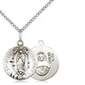 Small Sterling Silver Our Lady of Guadalupe Medal Necklace 5/8x1/2 inch on 18 inch chain by Bliss