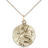 14kt Gold Filled St. John the Evangelist Patron Saint Medal Necklace, 3/4 x 5/8 inch medal, 18-inch chain, Bliss USA