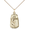 14kt Gold Filled Methodist Cross Necklace with Flame Symbol 7/8 x 3/8 inches on 18 inch Chain by Bliss