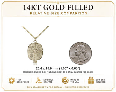 14kt Gold Filled Medium Presbyterian Cross Necklace | 1" x 5/8" Pendant | 18" Chain | USA Made by Bliss
