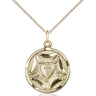 14kt gold filled medium Lutheran rose pendant necklace with 3/4 x 5/8 inch symbol on 18 inch chain by Bliss