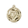14kt solid gold medium Lutheran rose medal pendant 3/4 x 5/8 inch handcrafted by Bliss USA