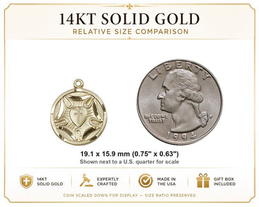 Colgante de medalla luterana mediana de oro macizo de 14 kt | 1,9 cm x 1,6 cm | Hecho a mano en EE. UU. por Bliss
