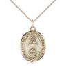 14kt gold filled medium St. Christopher patron saint medal necklace 7/8 x 1/2 inch on 18 inch chain by Bliss