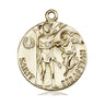 14kt Solid Gold St. Sebastian Patron Saint Medal 1 inch by 7/8 inch Handcrafted by Bliss USA