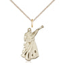 14kt Gold Filled Guardian Angel Pendant Necklace 7/8 x 1/2 inches with 18 inch chain by Bliss