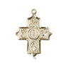14kt Solid Gold Four-Way Medal Pendant 7/8 x 5/8 handcrafted by Bliss Manufacturing USA