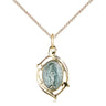 Small Gold Plated Sterling Silver Miraculous Medal Necklace 5/8 x 3/8 inches with 18 inch chain Bliss
