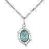Small Sterling Silver St. Christopher Patron Saint Medal Necklace 5/8 x 3/8 inch with 18 inch Chain by Bliss