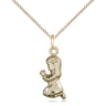 14kt gold filled praying girl pendant necklace, 5/8 x 1/4 small size with 18 inch chain, handcrafted by Bliss