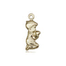 14kt Solid Gold Praying Boy Medal Pendant 3/4 x 1/4 inches handcrafted by Bliss